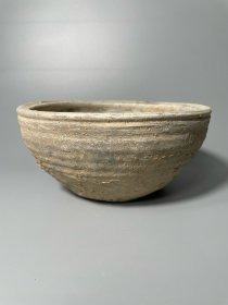 北朝灰陶玄纹钵，全品，直径19.5厘米，高9厘米，500元