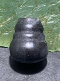 精美天然青花和田玉随形一体佛头三通一个，