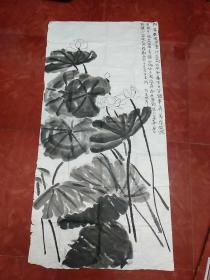 国画，画的是荷花国画，仿吴俊白画，自已看清楚按上面拍的发货