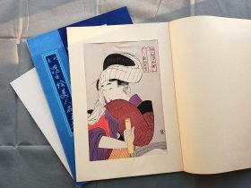 未刊浮世绘美人名画撰 《妇人相学》 安达版画院老复刻 日本浮世绘美人初期名作 纯手工木板水印画 ，有函套含解说页，现货 ，画芯37.2*24.5cm 品相如图@5