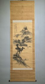 日本名家绘画：冈田半江《江上闲泛图》（巨幅，保真）