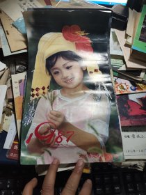 小挂历 1987年小美女祖国花朵等13全 本网首现多网合售