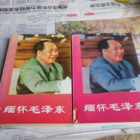 缅怀毛泽东（上下册全）93年1版1印量仅1w册，馆藏
