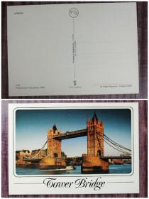 外国明信片，英国原版，伦敦泰晤士河城堡桥。品如图。