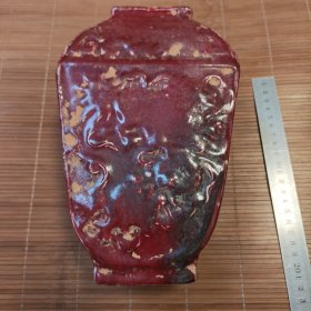 郎牙红瓷瓶一个包老放漏出高25公分