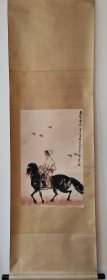 胡脖人物画原装裱精品立轴。