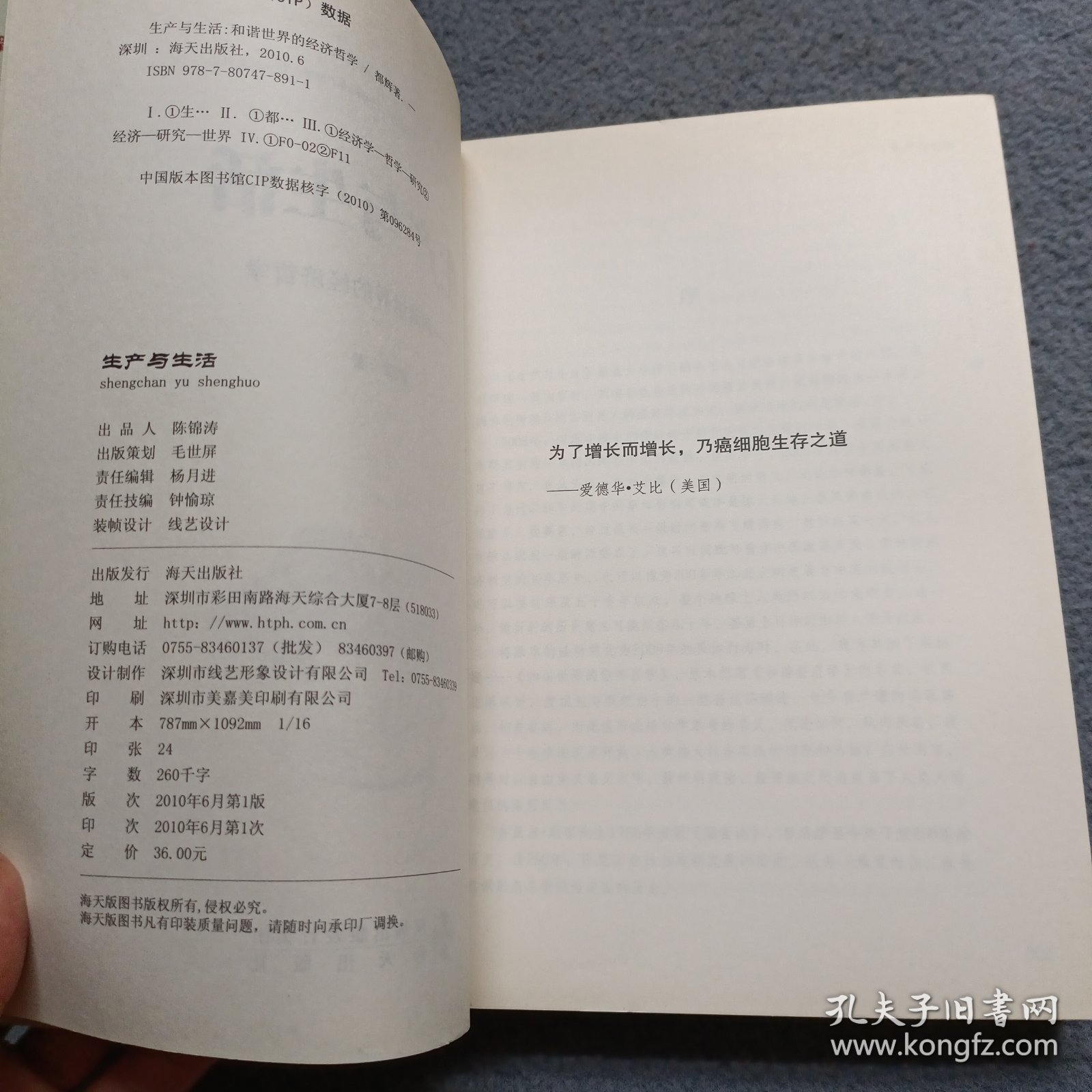 生产与生活-和谐世界的经济哲学