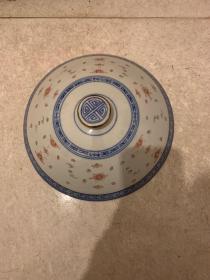 景德镇青花玲珑汤碗大盖（23.5cm）