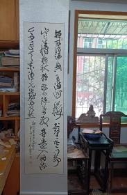 陈新亚 旧裱六尺条幅——只包手绘，图物一致售后不退。字心净尺寸177✖️47厘米。自然氧化自然旧。