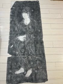 旧拓 普陀山镇海寺 吴道子作 观世音像 观音像 石碑拓片 尺寸非常大 173cm