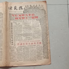 老报纸渔民报1960年8月惠安萧厝海带场丰收惠安飞跃公社前垵大队完成备汛福鼎沙埕公社组织“娘子军”加速备汛同安琼江民兵营长 林红毛技术革新惠安县飞跃公社崇武民兵团“七一”曾举行了一次检阅大会东山海上收购船