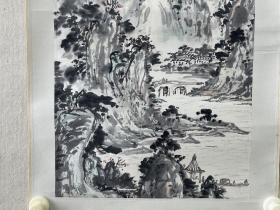 程啸天山水、陶天月诗堂合售  程啸天（1911-1984)名岳，字仲芳,斋号清心轩,陶苑,晚年在黄山设“程啸天画室”。安徽省歙县虹梁村人。工山水，擅旧体诗词，书法以行、隶长，兼能制印。
      1924年由舅父方乾九介绍至浙江崇德商铺做学徒，业余习画，1931年拜旅日山水画家张伯英为师，青年时期漫游江浙及沪上，以卖画维持生计。