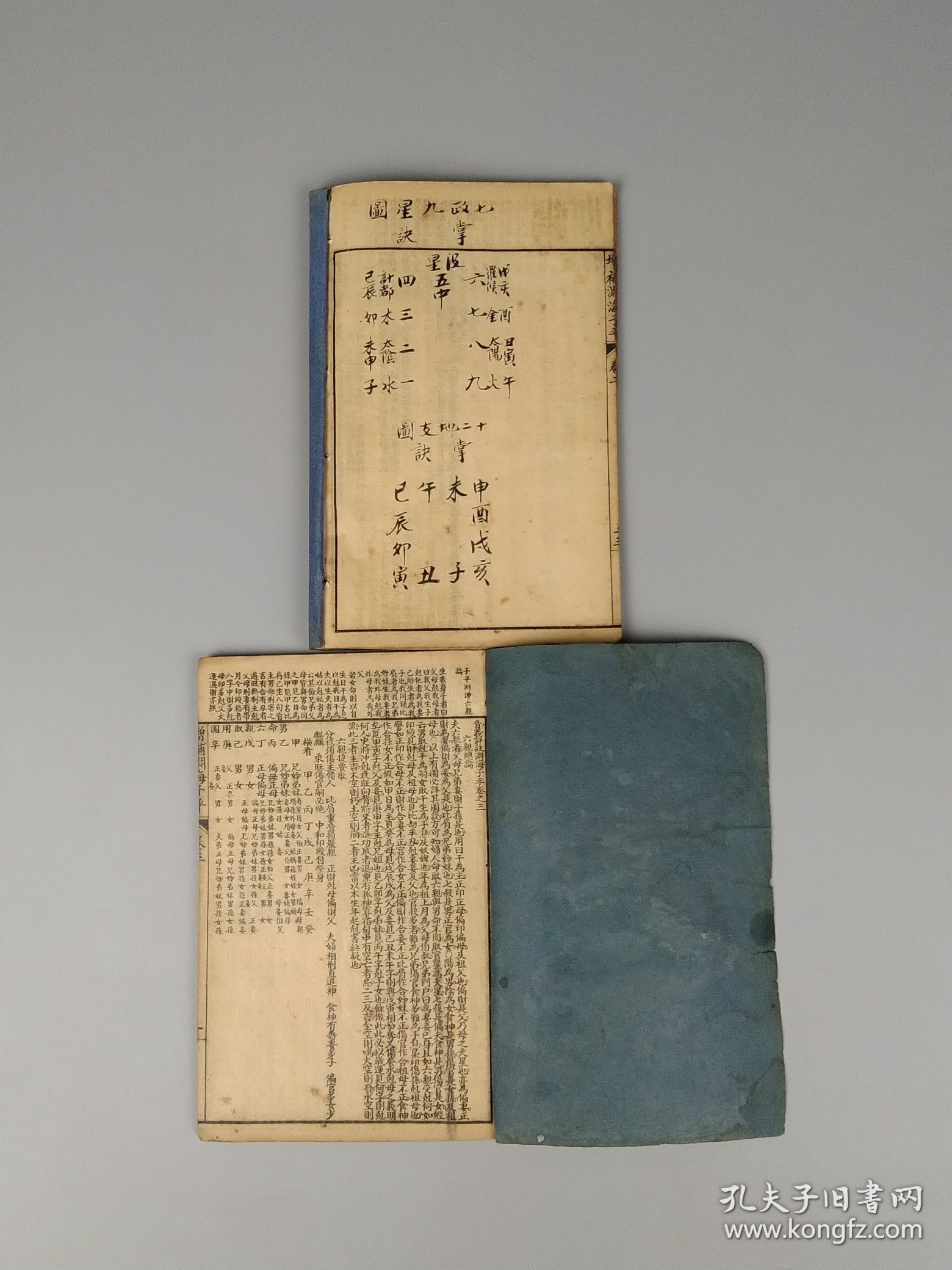 清晚期【渊海子平】全套两册共五卷，是对八字算命术的经典名著，由钦太监李钦增补。是中国研究预测命理最重要的著述。该书主要方法就是根据一个人出生的年、月、日、时干支来推断这个人一生的贵贱夭寿、吉凶祸福，前途命运。由唐人李虚中创始，后经过五代徐子平的进一步发展完善，得系统而完备。被后人称为“子平法”，俗称八字算命法！