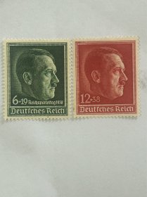德国第三帝国邮票，1938年，总统49岁生日，原胶新票，一枚有贴。