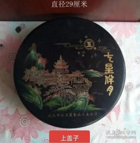 手绘描金木胎“七星伴月”漆器盒8226