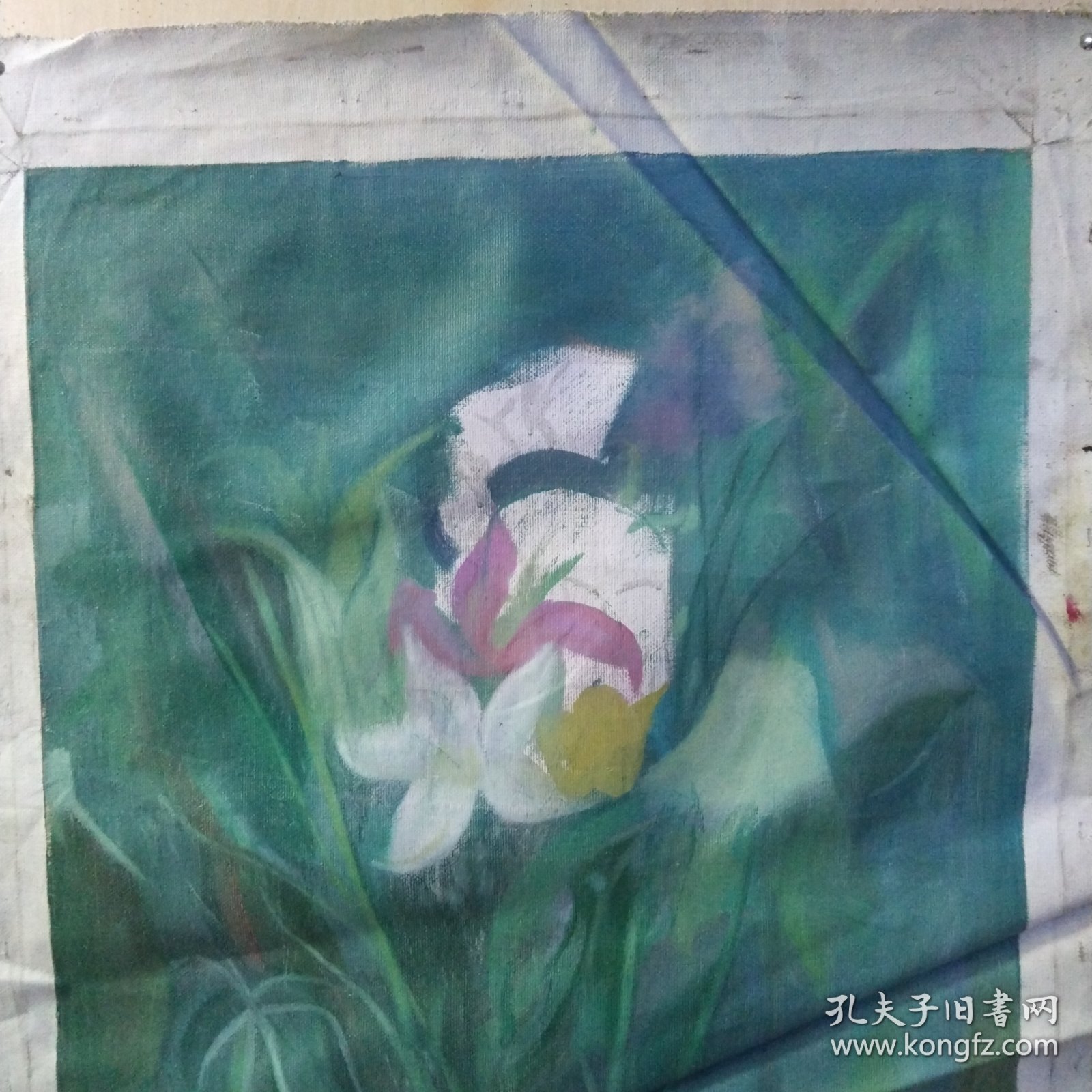 西安美院展览下架，《花卉盛开》写实风景油画作品