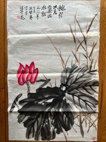 老字画 八九十年代 孙继英国画精品 水红2软片未裱