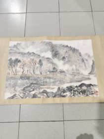 国画山水作品一副