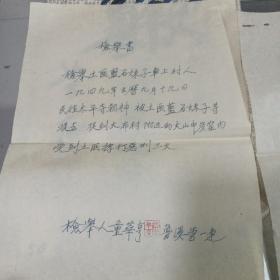 检举书，武平县桃溪乡新贡大队1966年