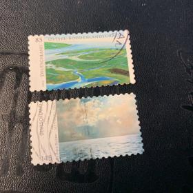 德国信销邮票 风景 2枚