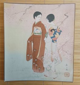 樱花季的游 日本回流色卡 印刷品 长27cm宽24Cm。