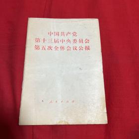 中国共产党第十三届中央委员会第五次全体会议公报，1989年11月第一版吉林第一次印刷，以图片为准