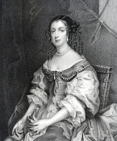 1861年钢版画，温莎堡十二美人图系列①-《QUEEN CATHERINE OF BRAGANZA ，布拉干萨女王凯瑟琳》--她是苏格兰、英格兰及爱尔兰国王查理二世之妻，1662年至1685年的英格兰、苏格兰和爱尔兰的王后。她是葡萄牙布拉干萨王朝第一任国王若昂四世和他的妻子路易莎·德·古斯曼的女儿。
纸张尺寸26.5*18cm，三边刷金…