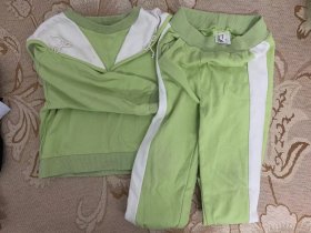 老款 绿白色儿童套装服饰 100码