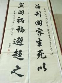 名家书法，云南《杨亚宾》楹联作品一幅，尺寸137×35，B900