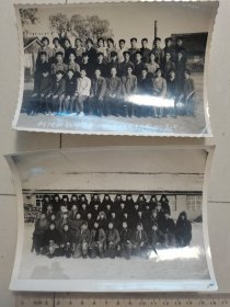 1966柳河初级中学第四班毕业 1973延寿安山中学第六届初中毕业合影老照片2张