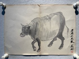 蒋宋 牛 国画 29.5*45cm，