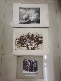 龙圣明 《创造与人才》杂志原副主编 龙圣明，[现代]一九四四年生，又名勒红。苗族，广西融水人。擅版画。广西艺术学院。保真 套色版画，石印版画三副一起出售 。