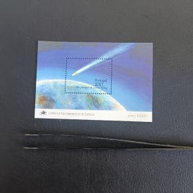 kabe01外国邮票葡萄牙邮票1986年 航天宇航 地球地图 天文宇宙 哈雷彗星邮票 新 1全 米录14欧 品相如图 （有瑕疵，四角不尖，如图）