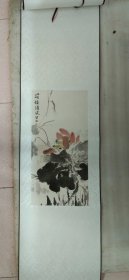 书画名家笔墨真迹 著名禅意书画家花鸟作品(已装裱):荷韵清风