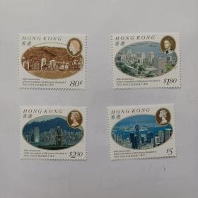 香港1993年 《女皇加冕四十周年》邮票 4全