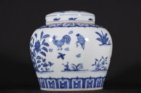 旧藏明代成化青花天字罐