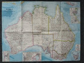 National Geographic国家地理杂志地图系列之1963年9月 Australia 澳大利亚地图