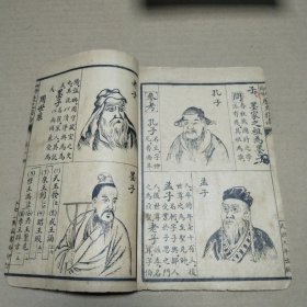 民国课本《历史指南》首册古代政治人物版画（三皇五帝到，，孔子，老子，孟子等版画），历代中华地域地图图