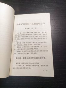 阳泉矿务局资料：阳泉矿务局现行工资管理办法（1994）