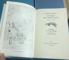 Marcel Proust:Rememberance of things past《马歇尔·普鲁斯特：追忆逝水年华》12卷套，大约50幅精美铅笔画，著名的出版社Chatto & Windus出版发行。装订严整，书角方正。佳品。封面自然旧，内页几乎没有翻阅痕迹