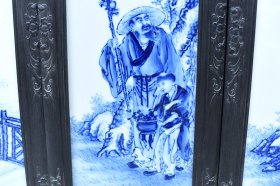 民国竹溪道人王步四爱人物瓷板画