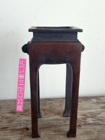 云谷紫铜高腿香炉一个，造型美观，包浆自然品相如图