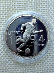 美国1/2元精制纪念币 1994年美国第15界世界杯足球赛纪念 全新 mz0277-0