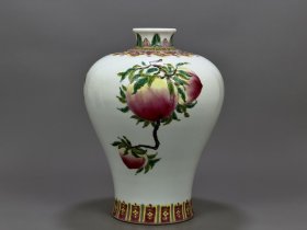 清乾隆珐琅彩三多纹梅瓶 古玩古董古瓷器老货收藏