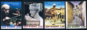 SAN147圣马力诺邮票2007年文化艺术音乐雕塑绘画 4全 新 外国邮票