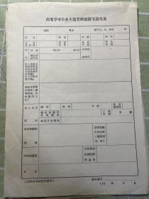 1960年代高等学校毕业生需要照顾情况调查表