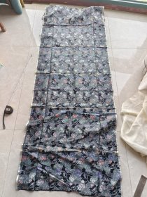 民国 真丝 旗袍 布料 花卉图案 尺寸290x67cm 品相如图 包民国
