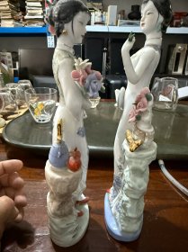 美术瓷仕女摆件