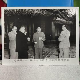 (罕见)老照片：1956年，毛泽东和周恩来、陈毅、张闻天在北京中南海颐年堂院内交谈。