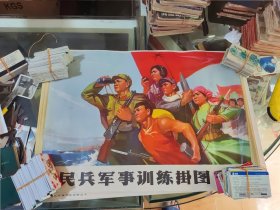 民兵军事训练挂图 1973年 封皮2张加28张正图 共30副